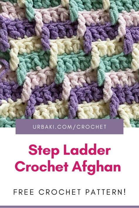 Ladder Blanket, Crochet Texture, Crochet Blanket Stitch Pattern, Bobble Stitch Crochet, Crochet Afghan Patterns Free, Crochet Stitches For Blankets, Crochet Blanket Designs, Crochet Blanket Afghan, Crochet Throw Blanket