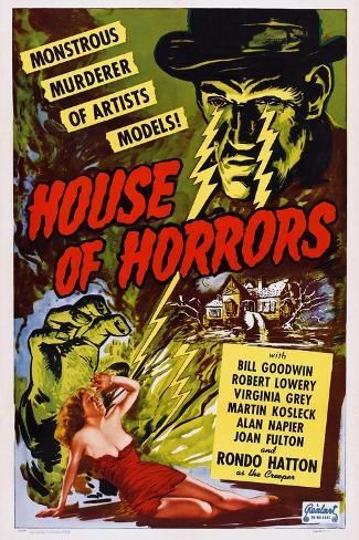 size: 18x12in Art Print: House of Horrors, 1946 : House Of Horror, Classic Horror Movies Posters, Science Fiction Movie Posters, House Of Horrors, Old Movie Posters, The Creeper, Classic Movie Posters, Horror Posters, Retro Horror