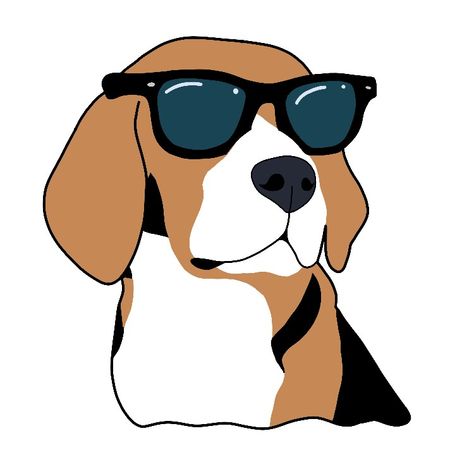 Dog With Sunglasses Drawing, Beagle Art Illustration, Beagle Drawing Easy, Beagle Dog Drawing, Beagle Cartoon, Beagle Drawing, Beagle Painting, Beagle Tattoo, Watermelon Illustration