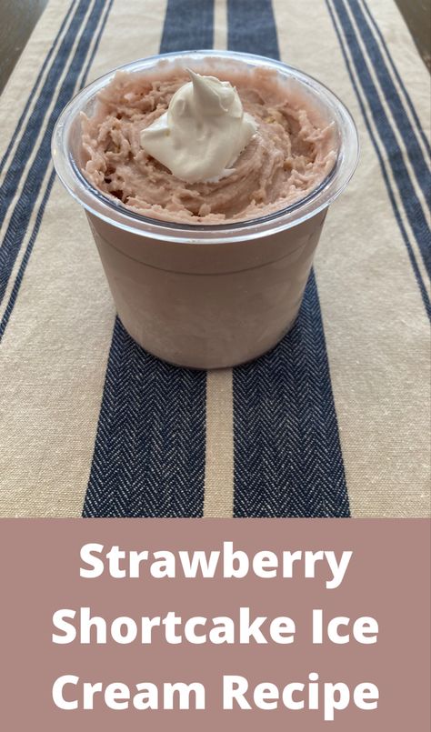 Strawberry Shortcake Ice Cream Recipe Strawberry Shortcake Ninja Creami, Ninja Creami Breeze Recipes, Ninja Ice Cream Maker Recipes, Strawberry Ninja Creami, Ninja Creami Recipes Easy, Ninja Ice Cream Recipes, Ninja Creami Healthy Recipes, Creami Ninja Recipe, Creami Recipies