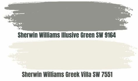 Illusive Green Cabinets, Illusive Green, Sw Illusive Green, Sherwin Williams Illusive Green, Illusive Green Sherwin Williams Exterior, Illusive Green Sherwin Williams, Warm Beige Paint Colors, Greek Villa Sherwin Williams, Sherwin Williams Dover White