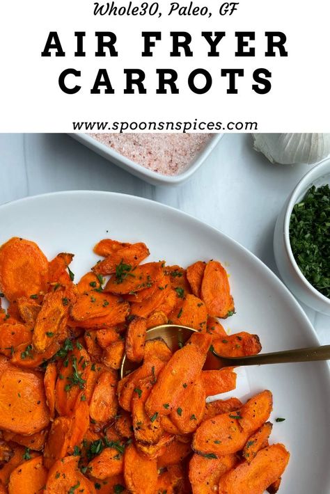 These carrots are Whole30 and Paleo compatible. The are very flavorful and easy to make. #airfyer #whole30 #paleo #carrots #glutenfree Paleo Carrots, Paleo Vegetable Recipes, Easy Carrot Recipes, Air Fryer Carrots, Paleo Vegetables, Histamine Diet, Aip Paleo Recipes, Paleo Sides, Low Histamine Diet