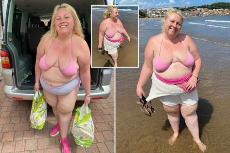 I’m a fat-fluencer and love going shopping in my micro-bikini… people call me an obesity time bomb but I don’t care | The Sun Fat People In Bikinis, Adele Love, Revealing Outfits, Micro Shorts, Smile And Wave, Going Shopping, Body Confidence, Dress Cuts, Modest Dresses