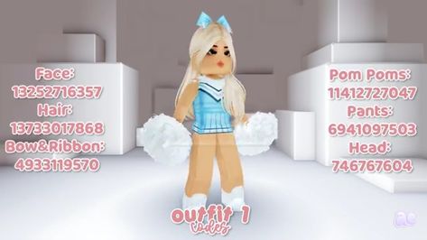 Cheer Fits, School Codes, Roblox Ids, Cheer Pom Poms, Coding School, Roblox Code, Bloxburg Decals Codes, Roblox 3, Girl Code