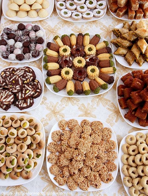 Eid Al-Fitr, Sweets – 2018 « Orange Blossom Water Eid Sweets Table, Eid Sweets Ideas, Eid Dessert Ideas, Eid Recipes Desserts, Eid Sweets Recipes, Eid Al-fitr, Eid Desserts, Eid Treats, Eid Dessert Recipes