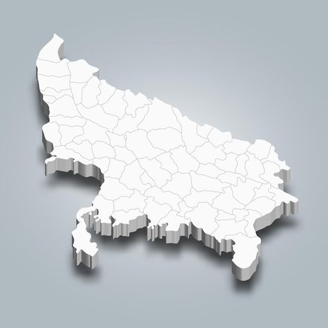 Uttar pradesh 3d district map is a state... | Premium Vector #Freepik #vector #territory #map-background #geography-background #worldmap Uttar Pradesh Map, Geography Background, Describe Feelings, Words That Describe Feelings, Arunachal Pradesh, India Map, Map Background, Flat Sketches, States Of India