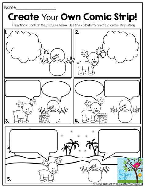 Create Your Own Comic Strip! This is such a FUN way to get second grade students writing creatively! Create Your Own Comic Strip, Create Your Own Comic, December Activities, School Libraries, Teaching Holidays, Christmas Comics, 2nd Grade Writing, Preschool Bulletin, Christmas Writing