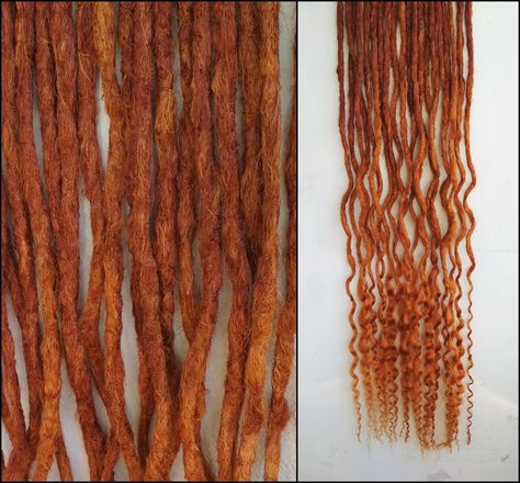 High Quality Realistic Hand Crocheted Dreadlock * Faux loc * Dread Ombre * Faux Dreadlock * Curly Dread * Copper * Synthetic Set * Ginger * przez DreadlockBox na Etsy Purple Synthetic Dreads, Green Dreads, Fake Dreadlocks, Brown Dreads, Fake Hair Extensions, Faux Dreads, Faux Loc, Natural Dreads, Dread Braids