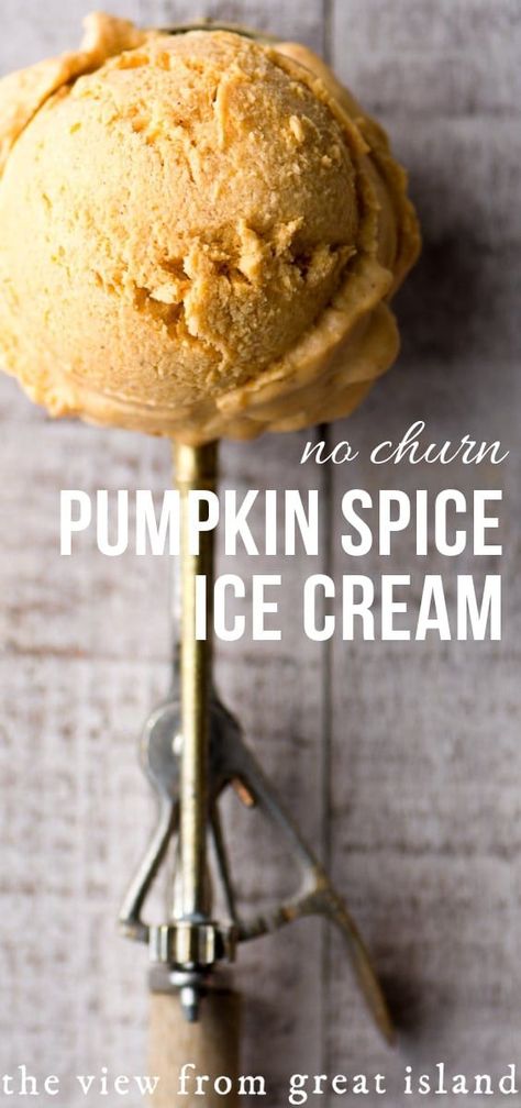 pumpkin spice ice cream View From Great Island Recipes, Pumpkin Pie Ice Cream Recipe, Ice Cream No Churn, Pumpkin Spice Ice Cream, Island Recipes, Easy Homemade Ice Cream, Pumpkin Pie Ice Cream, Pumpkin Ice Cream, Ice Cream Maker Recipes