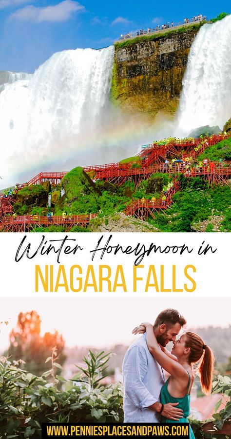 Winter Honeymoon in Niagara Falls New York Honeymoon, Canada Honeymoon, Winter Honeymoon, Snowy Escape, Vancouver Travel Guide, Montreal Travel Guide, Montreal Travel, Niagara Falls New York, Alberta Travel