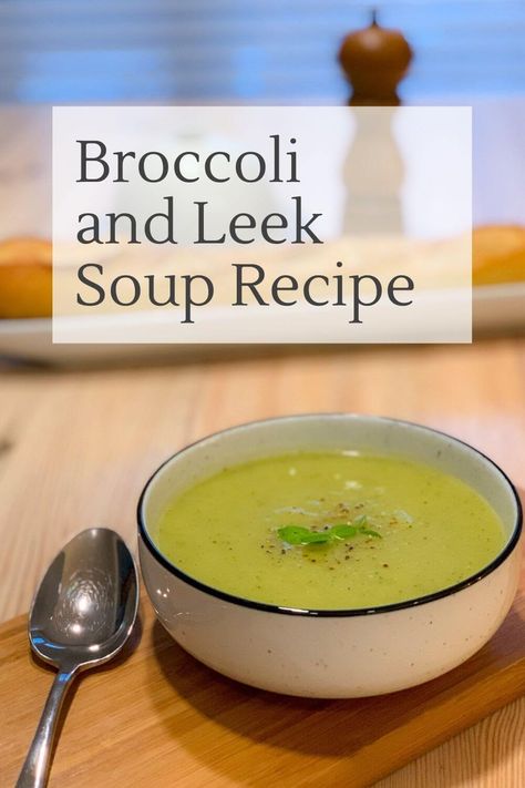 This broccoli and leek soup is a perfect appetizer to serve before a larger meal and a good way to get through your extra vegetables. Leek Soup Recipes, Broccoli Leek Soup, Leeks Soup Recipes, Food Spoilage, Leek Recipes, Croutons Homemade, Broccoli Soup, Leek Soup, Cooking With Olive Oil