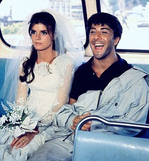 Dustin Hoffman and Katherine Ross in the final scene of the 1967 film. It was a huge box office hit for Embassy Pictures and earned Hoffman his first Academy Award nomination The Graduate 1967, Katherine Ross, Katharine Ross, Gena Rowlands, Pier Paolo Pasolini, Dustin Hoffman, Ingmar Bergman, Faye Dunaway, Septième Art