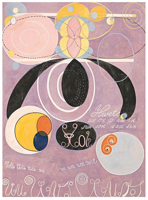 The Ten Largest, No. 6 Adulthood, Group IV, 1907, Hilma af Klint, Courtesy of Stiftelsen Hilma af Klints Verk Example Of Abstract, Hilma Af Klint, Rudolf Steiner, Hieronymus Bosch, Abstract Words, Action Painting, Art Texture, Piet Mondrian, A4 Poster