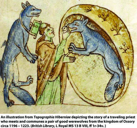 Medieval Werewolves. Werewolf Lore, Werewolf Legend, Wolf Symbolism, Werewolf Illustration, Ms 13, Wolf Warriors, Medieval Manuscripts, Irish Folklore, Irish Mythology