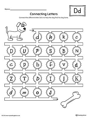 Finding and Connecting Letters: Letter D Worksheet Worksheet.Find and connect letters to practice identifying the different letter D styles. Letter T Words, Letter L Worksheets, Letter Q Worksheets, Letter N Worksheet, Letter P Worksheets, Letter V Worksheets, Letter I Worksheet, Letter M Worksheets, Letter D Worksheet