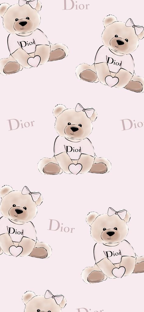 Plakat Design Inspiration, Dior Wallpaper, Cute Home Screen Wallpaper, Wallpaper Iphone Aesthetic, Teddy Bear Wallpaper, Cute Home Screens, Bow Wallpaper, Simple Phone Wallpapers, Simple Iphone Wallpaper