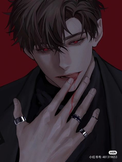 19 Days Anime, Male Yandere, 얼굴 드로잉, Yandere Boy, Anime Boy Sketch, Vampire Boy, 남자 몸, Vampire Art, Dark Anime Guys