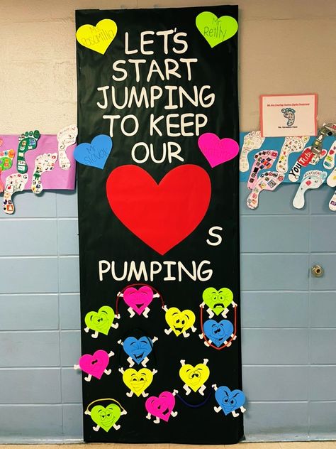 Gym Classroom Decor, Exercise Bulletin Board Ideas, Fitness Bulletin Board Ideas Gym, Character Bulletin Boards, Doorway Decorations, Physical Education Bulletin Boards, Pe Bulletin Boards, Pe Board, Kindergarten Bulletin Boards