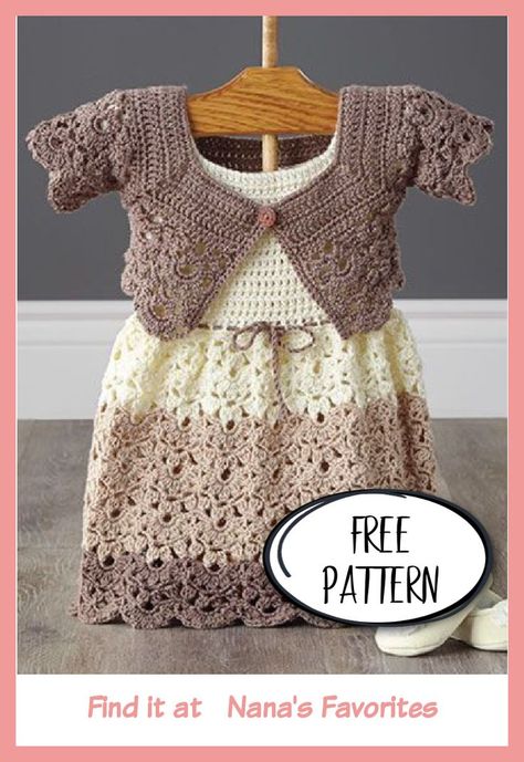 Lacy Dress and Shrug - FREE crochet pattern - Nana's Favorites in 2022 | Crochet toddler dress, Crochet baby dress pattern, Crochet girls dress pattern Crochet Girl Dress Free Pattern, Baby Girl Crochet Dress Free Pattern, Crochet Toddler Sweater Free Pattern, Crochet Baby Dresses Free Pattern, Baby Dress Crochet Patterns Free, Crochet Baby Girl Dress Free Pattern, Free Baby Girl Crochet Patterns, Baby Crochet Dress Patterns Free, Crochet Baby Dress Free Pattern Newborn