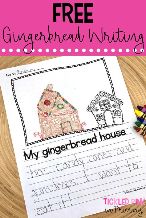 Grab a FREE writing prompt to use after you've made the gingerbread houses in your classroom. #gingerbread #free #writing #kindergarten #gingerbreadhouse Gingerbread Man Writing Kindergarten, Gingerbread Man Writing, Making Gingerbread Houses, Writing Kindergarten, Gingerbread Unit, December Kindergarten, Gingerbread Man Activities, Gingerbread Activities, January Activities