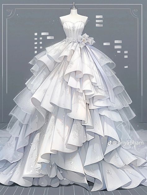 Fancy Dresses Drawing, Wedding Dress Styles Guide, Baby Blue Weddings, Dreamy Gowns, Sparkle Wedding Dress, Dress Design Drawing, Gowns Dresses Elegant, Fashion Drawing Dresses, Dress Design Sketches