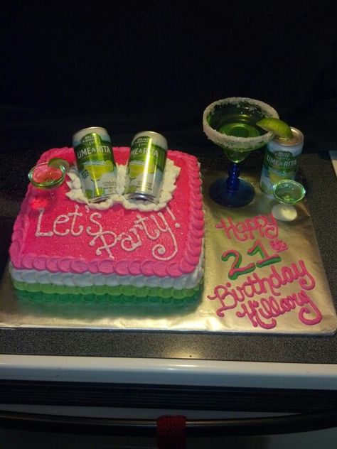 Bud Light Lime-a-Rita 21st birthday cake with jello shots Jello Shots Ideas, Cake With Jello, 21 Birthday Ideas, Bud Light Lime, 21st Ideas, Jello Cake, Birthday 21st, 21st Bday Ideas, 21st Cake