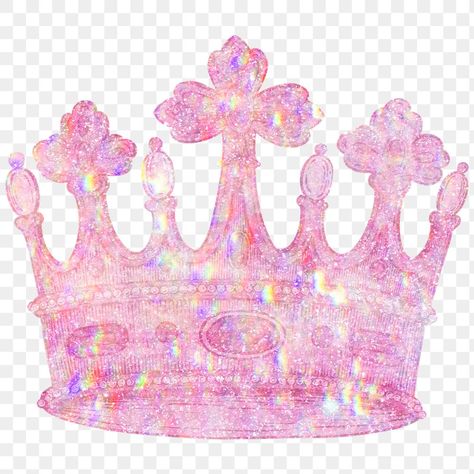 Pink holographic crown sticker overlay design element  | free image by rawpixel.com / Mind Princess Crown Png, Drawing Y2k, Sticker Overlay, Crown Icon, Crown Sticker, Y2k Stickers, Free Design Elements, Crown Png, Crown Drawing