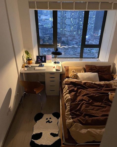 Home.Decoration Amazing 90s Aesthetic Room Decor, Small Cozy Bedroom, Room Decor Plants, Panda Rug, Home Korean, Korean Apartment, Minimal Homes, Apartment Lounge, First Apartment Checklist