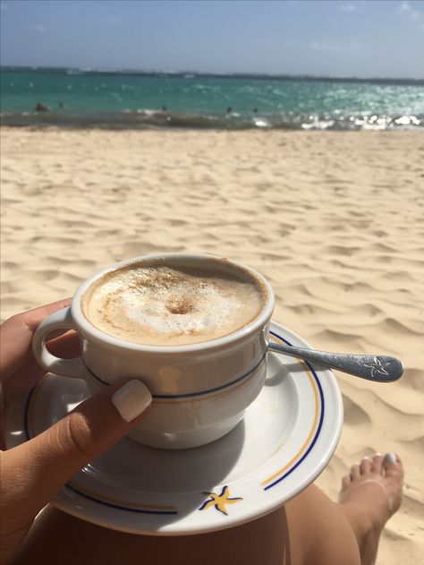 Morning coffee at the beach Coffee At The Beach Mornings, Coffee By The Beach, Coffee On The Beach, Breakfast On The Beach, Beach Breakfast, Coffee Summer, Beach Coffee, Monday Coffee, California Beach