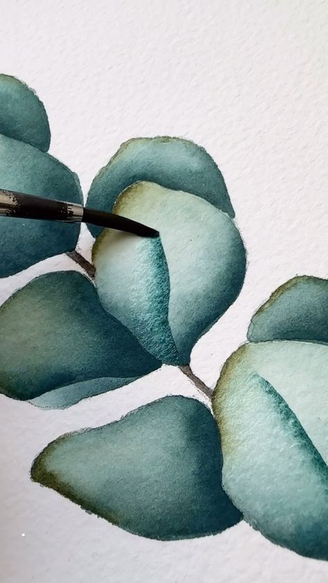 WATERCOLOR DAILY ⭐ online art gallery | Watercolor eucalyptus by @lorehidalgo_ilustraciones 🪴Your daily watercolor inspiration on @watercolor_daily | Instagram Wedding Watercolor Painting, Abstract Watercolor Flower, Eucalyptus Watercolor, Apt Decor, Wedding Watercolor, Watercolor Eucalyptus, Art Pen, Art Pens, Eucalyptus Leaves