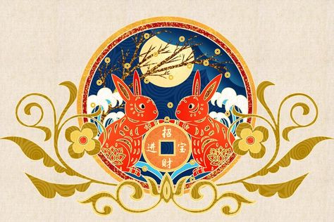 Year of the Rabbit, Chinese Zodiac 2023, 1999, 1987, 1975, 1963... Rabbit's Prediction in 2022 Year Of The Rabbit Wallpaper, Chinese Year Of Rabbit, Zodiac Rabbit, Imlek 2023 Rabbit, Chinese New Year Rabbit Art, Rabbit Year Illustration, Year Of Rabbit Chinese Zodiac, The Year Of The Rabbit, Rabbit New Year Illustration