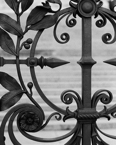 wrought iron by clickykdb, via Flickr || details Plants Store, Blacksmith Ideas, Blacksmith Hammer, Wrought Iron Fence, Wrought Iron Decor, Lan Can, Wrought Iron Gates, Iron Railing, Entry Gates