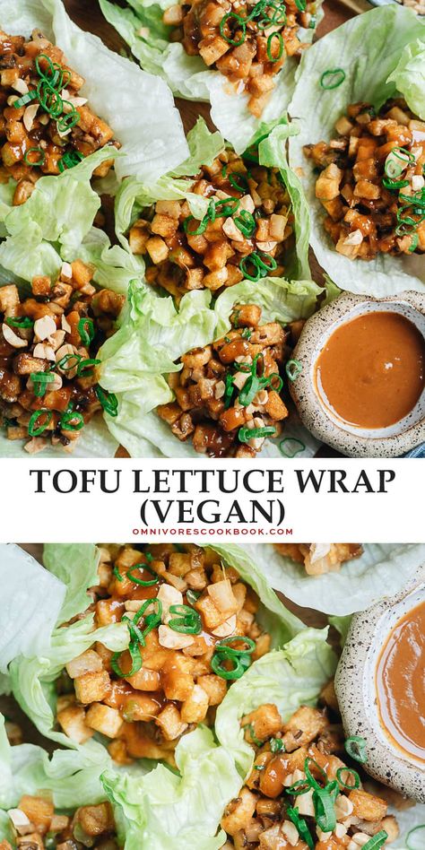 Air Fry Tofu, Asian Potluck, Fry Tofu, Tofu Lettuce Wraps, Tofu Wraps, Fast 800, Thug Kitchen, Vegetarian Foods, Easy Chinese Recipes