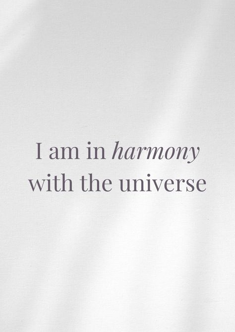 I am in harmony with the universe. Align yourself with the cosmic flow and experience peace. #UniversalHarmony #SpiritualAlignment #PeacefulMind Sacred Quotes, Cosmic Quotes, Fairy Energy, Printable Wall Collage, Universe Quotes, Career Success, Winter 2024, Daily Quotes, Wall Collage