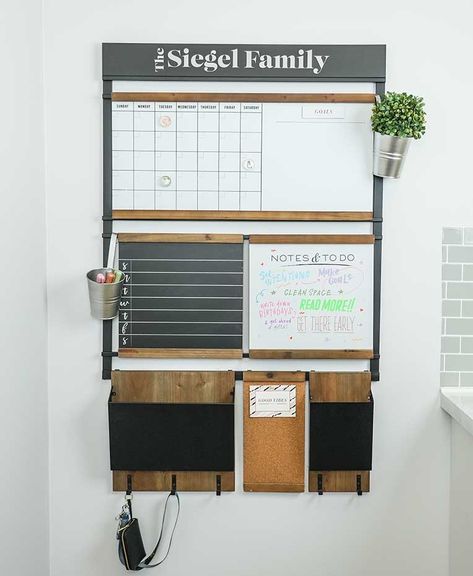 Organization Station Wall, Entryway Command Center, Farmhouse Command Center, Planning Wall, Family Command Center Wall, 2023 Apartment, Whiteboard Organization, Diy Command Center, Chalkboard Walls