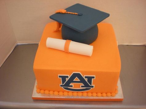 Auburn Cake Designs | Auburn Cake | Cake Decorating Ideas Auburn Graduation Cake, Fondant Diploma, Auburn Party, Auburn Graduation, Auburn Cake, Graduation Party Planner, Grad Brunch, Graduation Cake Ideas, College Graduation Cakes