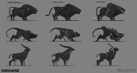 ArtStation - Darewise - Creature Exploration, Paradis Sok Creature Silhouette, Drawings