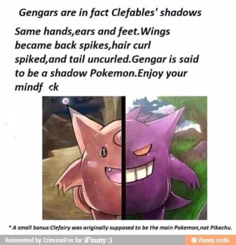 Clefairy and Gengar Pokemon Theory, Pokemon Facts, Dark Pokémon, Gotta Catch Them All, Pokemon Comics, Pokémon Master, Pokemon Memes, Pokemon Funny, My Pokemon