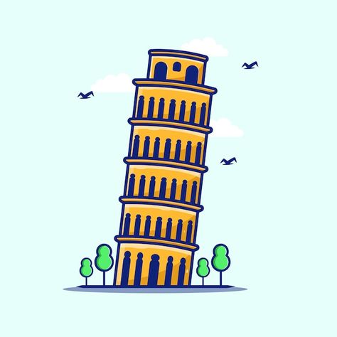 Ilustración de la torre de pisa | Premium Vector #Freepik #vector #torre-pisa #lugares #italia #lugares-mundo Pisa Tower Illustration, Pisa Tower Drawing, Italy Brochure, Skyline Drawing, Pisa Tower, Simpsons Drawings, Flash Art, Science Projects, Classroom Themes