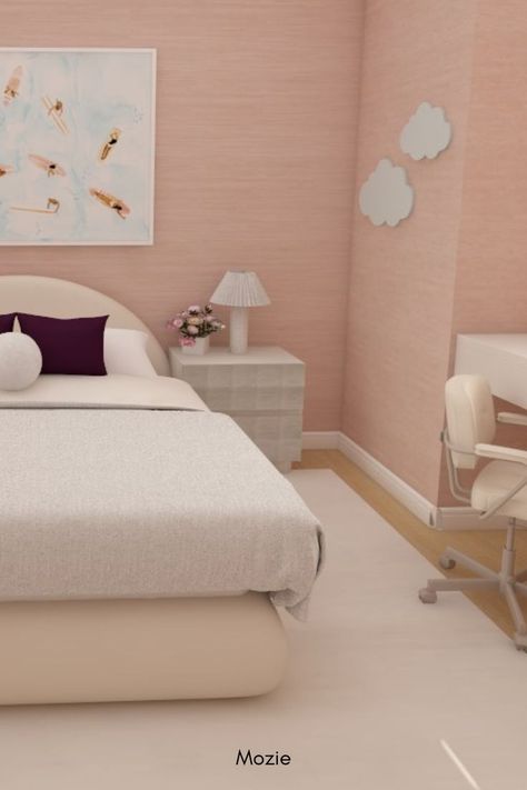 Who doesn't love a whimsical, pink girls bedroom? not only is this a room she'll grow into a preteen, but she'll love it as a teenager as well! Girls Bedroom Design Ideas, Modern Girl Bedroom Designs, Modern Girls Bedroom, Pink Girls Bedroom, Girls Bedroom Design, Pink Bedroom For Girls, Neutral Bedroom Decor, Minimalist Bedroom Design, Bedroom Design Ideas