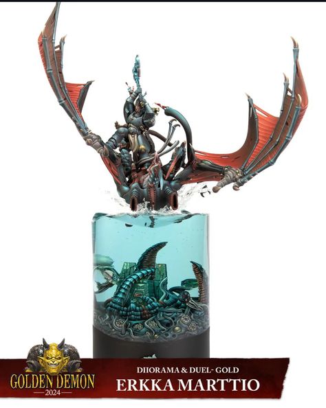 Golden Demon Winners, Saint Celestine 40k Miniature, Warhammer 40k Miniatures Dark Angles, Golden Demon, Warhammer Miniatures Painting, Blood Angels 40k Miniatures, Warhammer Painting, Painting Competition, Fantasy Miniatures