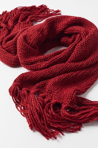 Red Scarf Aesthetic, Red Knit Scarf, Coquette Crochet, Fantasy Aesthetics, Fall Wishlist, Knitting Scarves, Red Shawl, Knitting Patterns Free Scarf, Chunky Scarves