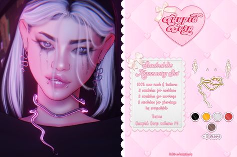 Snake Bite Piercing, Sims 4 Piercings, Sims 4 Anime, 3d Phone Cases, Free Sims 4, Sims 4 Body Mods, Tumblr Sims 4, Snake Bites, Sims 4 Cc Packs