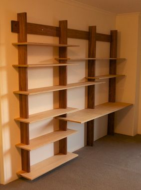 Plywood Bookcase, Speaker Stands Diy, Cantilever Shelf, Room Divider Shelves, Plywood Storage, Home Office Shelves, Basement Living, Plywood Shelves, Shelving Design