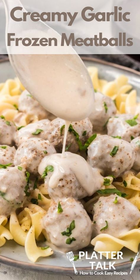 Learn how to make the best frozen meatballs with cream of mushroom soup and a couple of other common ingredients. This easy recipe is sure to be a favorite family meal on your kitchen table. Follow all of our boards for more cooking ideas. Recipes Using Meatballs, Stovetop Meatballs, Best Frozen Meatballs, Frozen Meatball Recipes, Meatball Recipes Crockpot, Meatballs And Gravy, Meatball Dinner, Bbq Meatballs, Meatball Recipes Easy