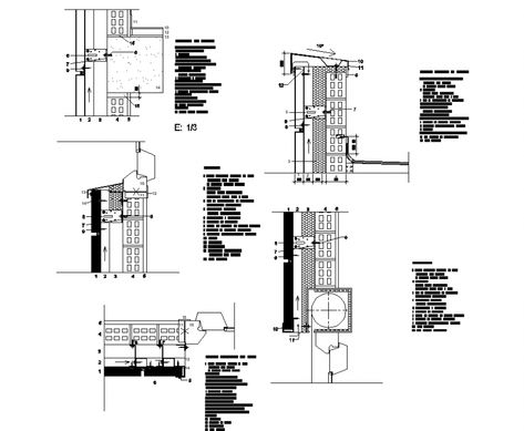 Ventilated façade cassette plan detail dwg file. Bay Window Elevation, Window Elevation, Smart Architecture, Ventilated Facade, Facade Detail, Beam Structure, Elevation Plan, Basement Walls, Drawing Block