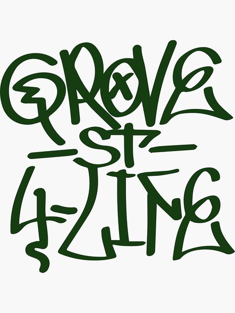 Sticker Grove st 4 life Grand Theft Auto Artwork, San Andreas Gta, Street Tattoo, Grove Street, St 4, Leyte, Paper Background Texture, Street Graffiti, Shirt Print Design