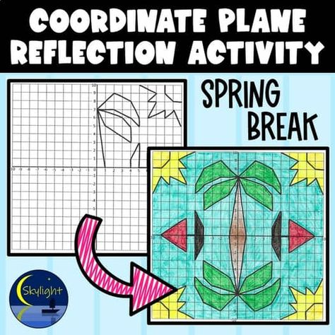 Picture To Color, Finish The Picture, Coordinate Plane Graphing, Reflection Activities, Coordinate Plane, Mystery Pictures, 8th Grade Math, Early Finishers, Middle School Math