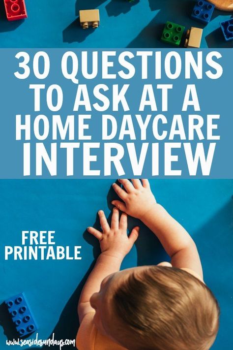 Questions to ask a home daycare.  Free printable daycare interview questions. This is a great list of questions to ask childcare provider when you are trying to choose a daycare. Daycare questions checklist | questions to ask an in home daycare | what to ask a potential daycare provider Inhome Daycare, In Home Daycare, Starting A Daycare, Preschool Prep, Childcare Business, Daycare Providers, Baby Checklist, Mom Thoughts, Daycare Center