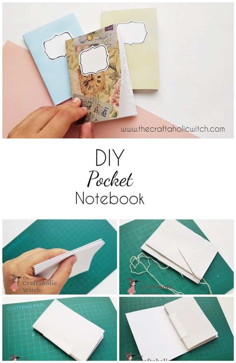 Make beautiful Notebooks Diy Mini Sketchbook Tutorials, Diy Tiny Notebook, How To Make A Small Book Out Of Paper, Make Notebook Diy, How To Make A Notebook Diy, Diy Pocket Notebook, Pocket Notebook Ideas, Mini Notebooks Diy, Mini Notebook Ideas